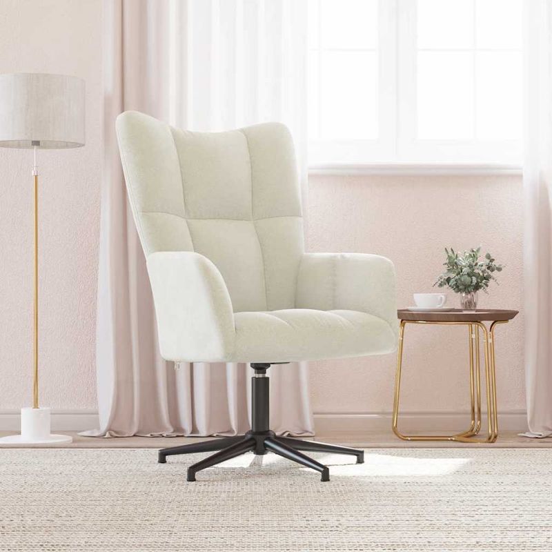 Casa si Gradina - Mobilier - Scaune si fotolii - Fotolii - Fotoliu de relaxare, alb crem, catifea - Infinity.ro
