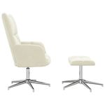Casa si Gradina - Mobilier - Scaune si fotolii - Fotolii - Fotoliu de relaxare cu taburet, alb crem, catifea - Infinity.ro