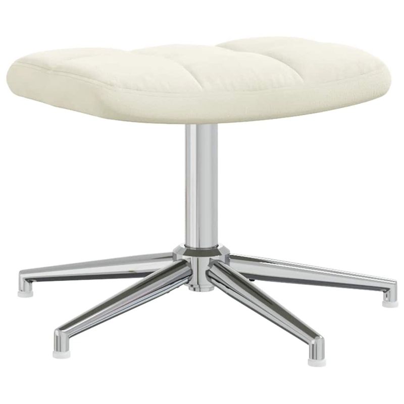 Casa si Gradina - Mobilier - Scaune si fotolii - Fotolii - Fotoliu de relaxare cu taburet, alb crem, catifea - Infinity.ro