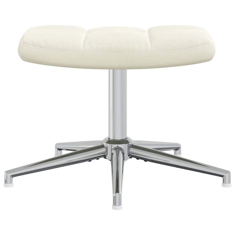 Casa si Gradina - Mobilier - Scaune si fotolii - Fotolii - Fotoliu de relaxare cu taburet, alb crem, catifea - Infinity.ro