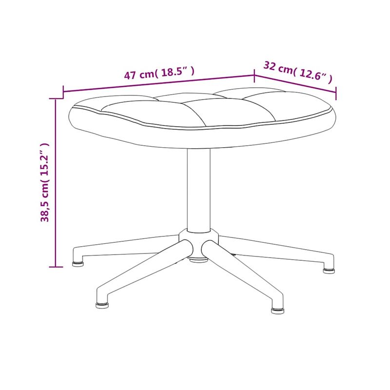 Casa si Gradina - Mobilier - Scaune si fotolii - Fotolii - Fotoliu de relaxare cu taburet, alb crem, catifea - Infinity.ro