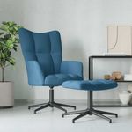 Casa si Gradina - Mobilier - Scaune si fotolii - Fotolii - Fotoliu de relaxare cu taburet, albastru, catifea - Infinity.ro