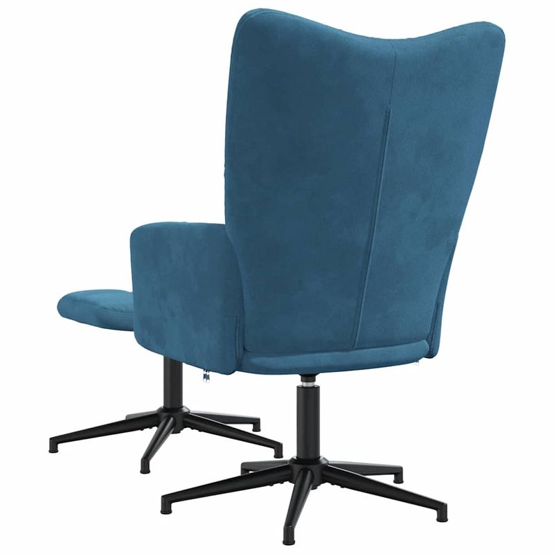 Casa si Gradina - Mobilier - Scaune si fotolii - Fotolii - Fotoliu de relaxare cu taburet, albastru, catifea - Infinity.ro