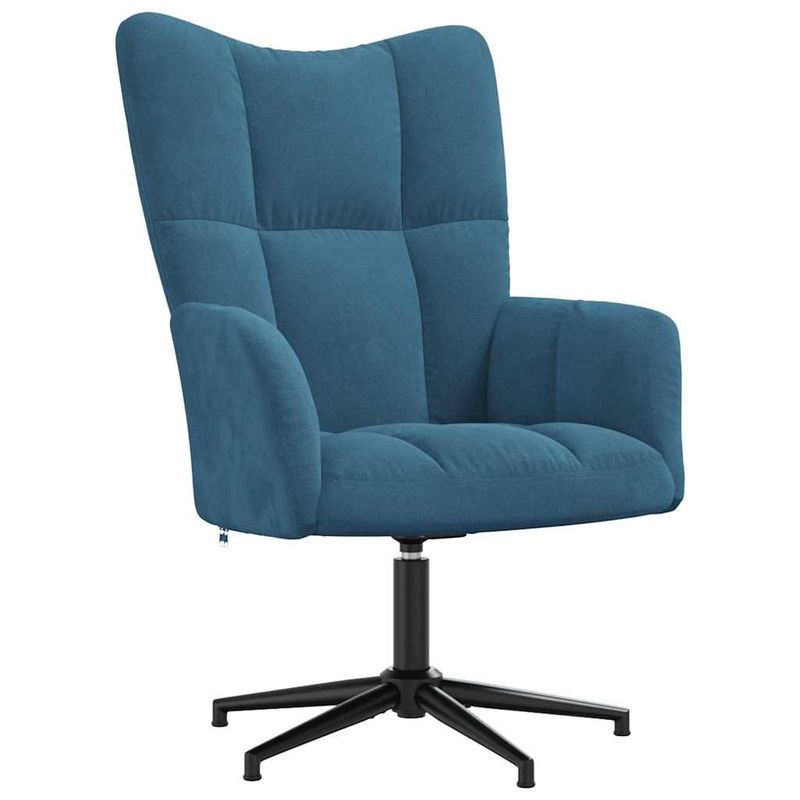 Casa si Gradina - Mobilier - Scaune si fotolii - Fotolii - Fotoliu de relaxare cu taburet, albastru, catifea - Infinity.ro