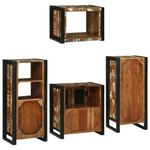 Casa si Gradina - Mobilier - Seturi de mobilier - Seturi baie - Set de mobilier pentru baie cu usa 4 pcs Lemn recuperat solid - Infinity.ro
