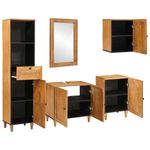 Casa si Gradina - Mobilier - Seturi de mobilier - Seturi baie - Set de mobilier pentru baie cu usa 5 pcs Maro 38 x 33 x 160 cm - Infinity.ro