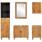 Casa si Gradina - Mobilier - Seturi de mobilier - Seturi baie - Set de mobilier pentru baie cu usa 5 pcs Maro 38 x 33 x 160 cm - Infinity.ro