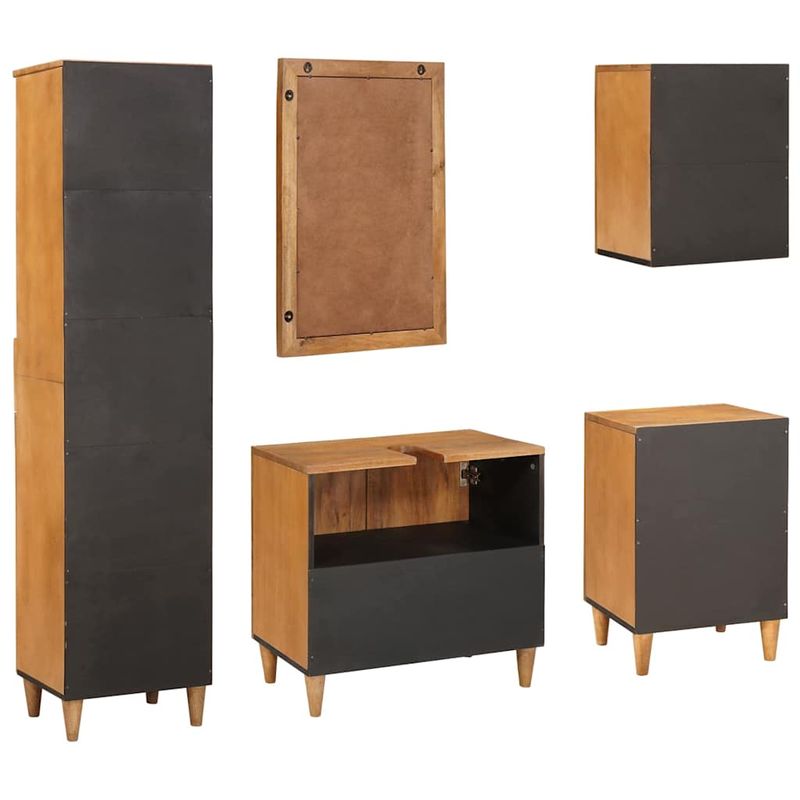 Casa si Gradina - Mobilier - Seturi de mobilier - Seturi baie - Set de mobilier pentru baie cu usa 5 pcs Maro 38 x 33 x 160 cm - Infinity.ro