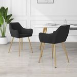 Casa si Gradina - Mobilier - Scaune si fotolii - Scaune - Scaune de bucatarie, 2 buc., negru, catifea - Infinity.ro