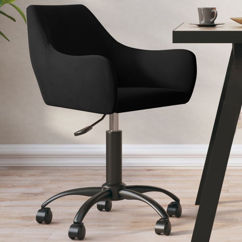 Casa si Gradina - Mobilier - Scaune si fotolii - Scaune - Scaun de bucatarie pivotant, negru, catifea - Infinity.ro