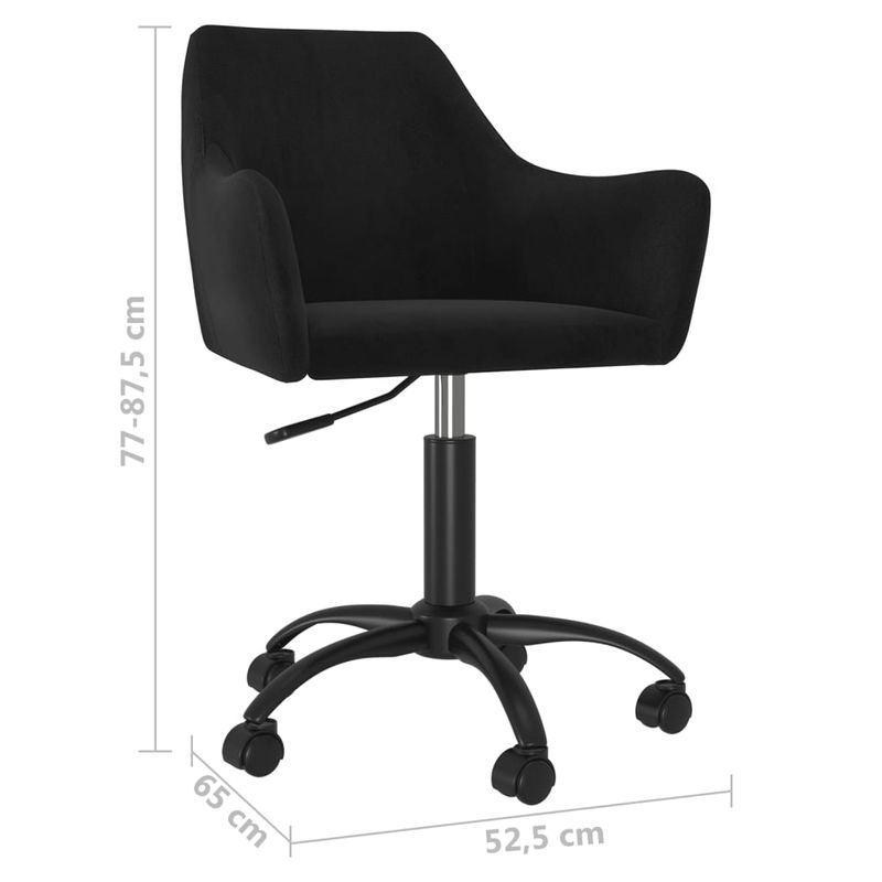 Casa si Gradina - Mobilier - Scaune si fotolii - Scaune - Scaun de bucatarie pivotant, negru, catifea - Infinity.ro