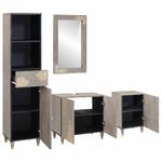 Casa si Gradina - Mobilier - Seturi de mobilier - Seturi baie - Set de mobilier pentru baie cu sertar 4 pcs Gri 62 x 33 x 58 cm - Infinity.ro