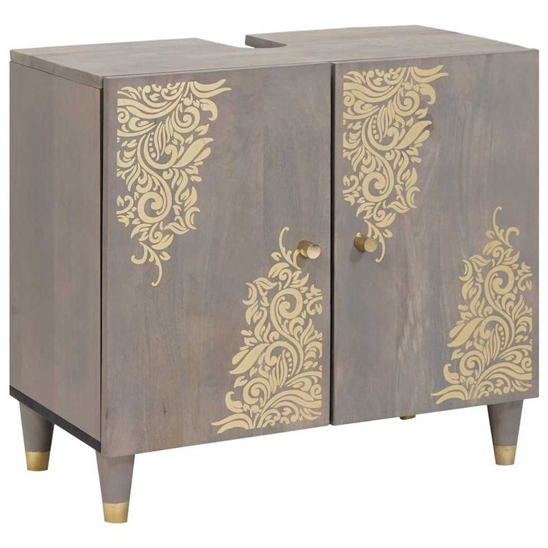 Casa si Gradina - Mobilier - Seturi de mobilier - Seturi baie - Set de mobilier pentru baie cu sertar 4 pcs Gri 62 x 33 x 58 cm - Infinity.ro