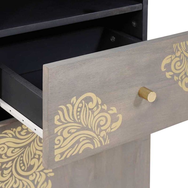 Casa si Gradina - Mobilier - Seturi de mobilier - Seturi baie - Set de mobilier pentru baie cu sertar 4 pcs Gri 62 x 33 x 58 cm - Infinity.ro