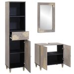 Casa si Gradina - Mobilier - Seturi de mobilier - Seturi baie - Set de mobilier pentru baie cu sertar 3 pcs Gri 62 x 33 x 58 cm - Infinity.ro