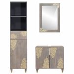 Casa si Gradina - Mobilier - Seturi de mobilier - Seturi baie - Set de mobilier pentru baie cu sertar 3 pcs Gri 62 x 33 x 58 cm - Infinity.ro
