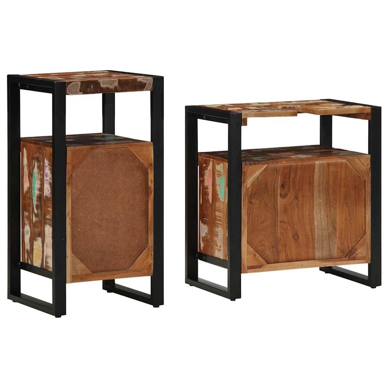 Casa si Gradina - Mobilier - Seturi de mobilier - Seturi baie - Set de mobilier pentru baie 2 pcs Maro Lemn masiv reciclat - Infinity.ro