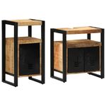 Casa si Gradina - Mobilier - Seturi de mobilier - Seturi baie - Set de mobilier pentru baie 2 pcs Maro Lemn de mango brut - Infinity.ro