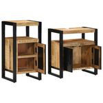 Casa si Gradina - Mobilier - Seturi de mobilier - Seturi baie - Set de mobilier pentru baie 2 pcs Maro Lemn de mango brut - Infinity.ro