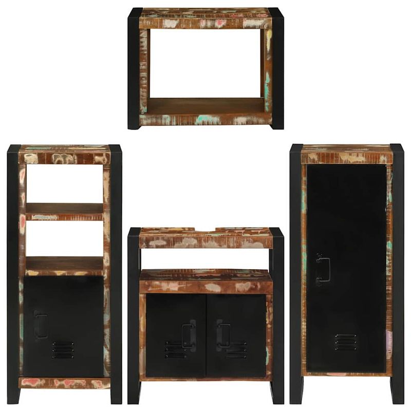 Casa si Gradina - Mobilier - Seturi de mobilier - Seturi baie - Set de mobilier pentru baie cu usa 4 pcs Lemn recuperat solid - Infinity.ro