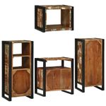 Casa si Gradina - Mobilier - Seturi de mobilier - Seturi baie - Set de mobilier pentru baie cu usa 4 pcs Lemn recuperat solid - Infinity.ro