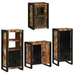 Casa si Gradina - Mobilier - Seturi de mobilier - Seturi baie - Set de mobilier pentru baie cu usa 4 pcs Lemn recuperat solid - Infinity.ro
