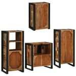 Casa si Gradina - Mobilier - Seturi de mobilier - Seturi baie - Set de mobilier pentru baie cu usa 4 pcs Lemn recuperat solid - Infinity.ro