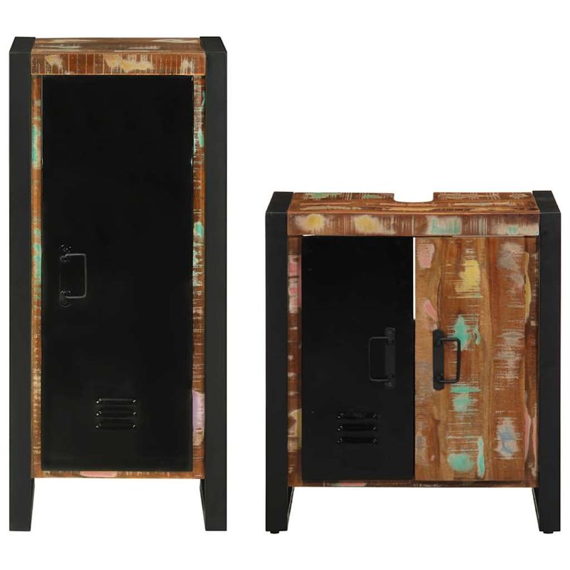 Casa si Gradina - Mobilier - Seturi de mobilier - Seturi baie - Set de mobilier pentru baie cu raft cu usa Lemn masiv reciclat - Infinity.ro