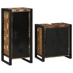Casa si Gradina - Mobilier - Seturi de mobilier - Seturi baie - Set de mobilier pentru baie cu usa 2 pcs Lemn recuperat solid - Infinity.ro