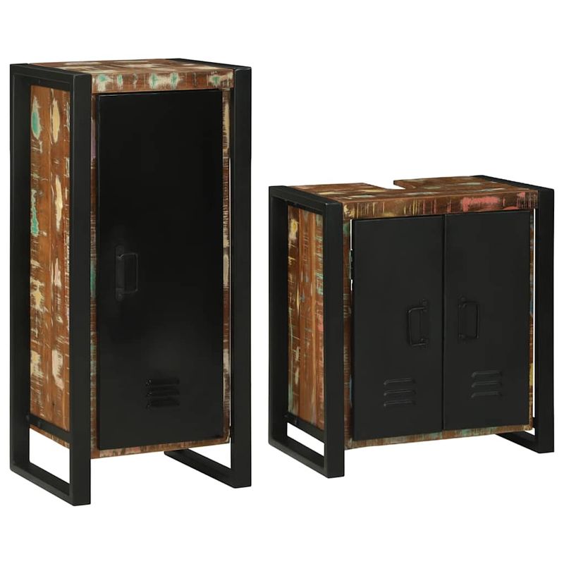 Casa si Gradina - Mobilier - Seturi de mobilier - Seturi baie - Set de mobilier pentru baie cu usa 2 pcs Lemn recuperat solid - Infinity.ro