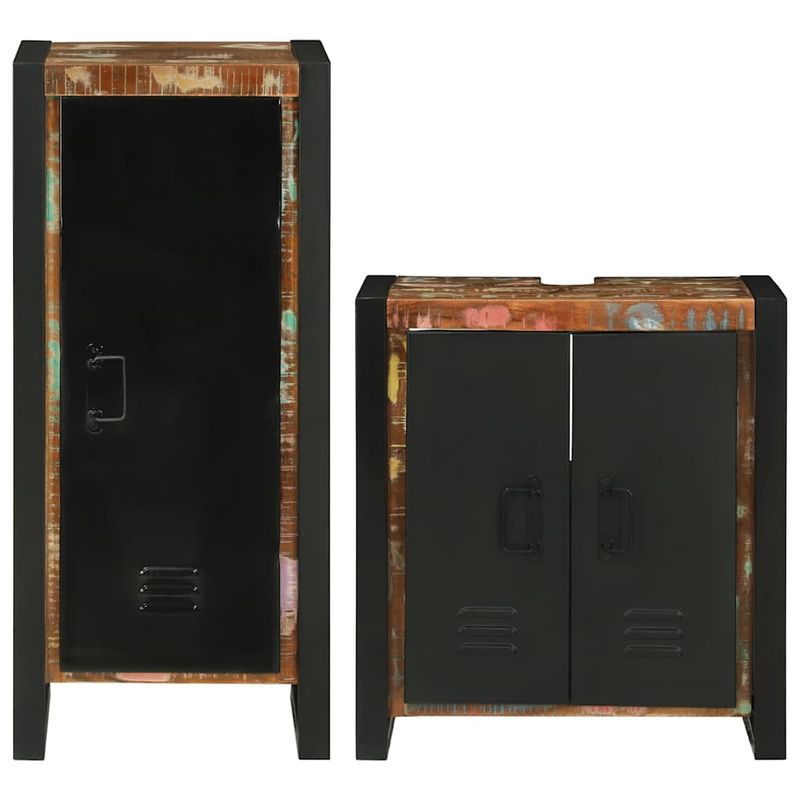 Casa si Gradina - Mobilier - Seturi de mobilier - Seturi baie - Set de mobilier pentru baie cu usa 2 pcs Lemn recuperat solid - Infinity.ro