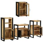 Casa si Gradina - Mobilier - Seturi de mobilier - Seturi baie - Set de mobilier pentru baie 4 pcs Maro Lemn de mango solid - Infinity.ro