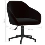 Casa si Gradina - Mobilier - Scaune si fotolii - Scaune - Scaune de bucatarie pivotante, 2 buc., negru, catifea - Infinity.ro