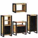 Casa si Gradina - Mobilier - Seturi de mobilier - Seturi baie - Set de mobilier pentru baie 4 pcs Maro Lemn de mango solid - Infinity.ro