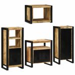 Casa si Gradina - Mobilier - Seturi de mobilier - Seturi baie - Set de mobilier pentru baie 4 pcs Maro Lemn de mango solid - Infinity.ro