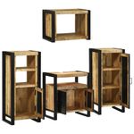 Casa si Gradina - Mobilier - Seturi de mobilier - Seturi baie - Set de mobilier pentru baie 4 pcs Maro Lemn de mango solid - Infinity.ro