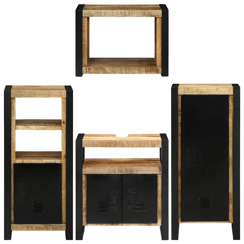 Casa si Gradina - Mobilier - Seturi de mobilier - Seturi baie - Set de mobilier pentru baie 4 pcs Maro Lemn de mango solid - Infinity.ro