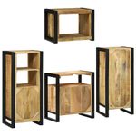 Casa si Gradina - Mobilier - Seturi de mobilier - Seturi baie - Set de mobilier pentru baie 4 pcs Maro Lemn de mango solid - Infinity.ro