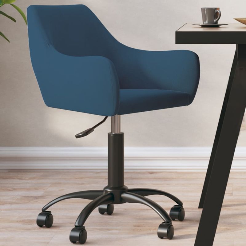 Casa si Gradina - Mobilier - Scaune si fotolii - Scaune - Scaun de bucatarie pivotant, albastru, catifea - Infinity.ro