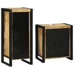 Casa si Gradina - Mobilier - Seturi de mobilier - Seturi baie - Set de mobilier pentru baie 2 pcs Maro Lemn de mango solid - Infinity.ro