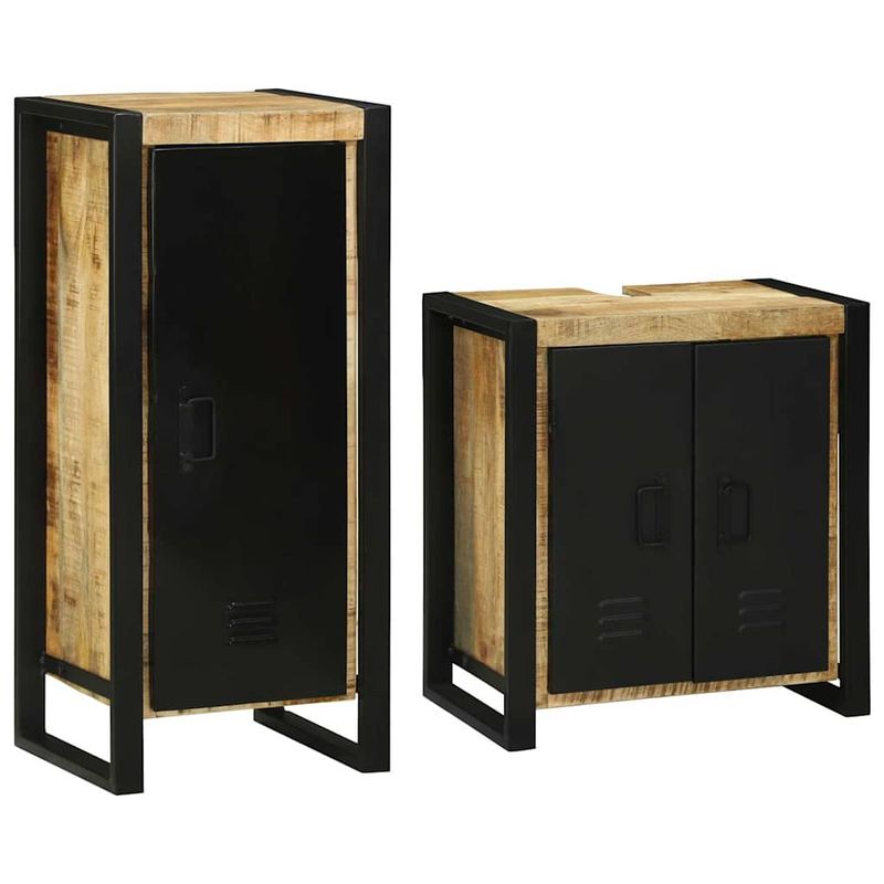 Casa si Gradina - Mobilier - Seturi de mobilier - Seturi baie - Set de mobilier pentru baie 2 pcs Maro Lemn de mango solid - Infinity.ro