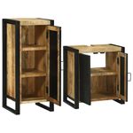 Casa si Gradina - Mobilier - Seturi de mobilier - Seturi baie - Set de mobilier pentru baie 2 pcs Maro Lemn de mango solid - Infinity.ro