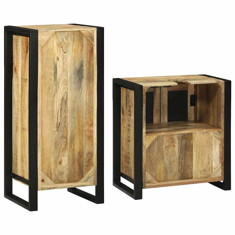 Casa si Gradina - Mobilier - Seturi de mobilier - Seturi baie - Set de mobilier pentru baie 2 pcs Maro Lemn de mango solid - Infinity.ro