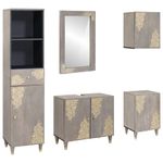 Casa si Gradina - Mobilier - Seturi de mobilier - Seturi baie - Set de mobilier pentru baie cu sertar 5 pcs Gri 62 x 33 x 58 cm - Infinity.ro