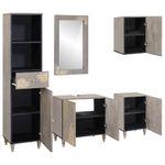 Casa si Gradina - Mobilier - Seturi de mobilier - Seturi baie - Set de mobilier pentru baie cu sertar 5 pcs Gri 62 x 33 x 58 cm - Infinity.ro