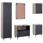 Casa si Gradina - Mobilier - Seturi de mobilier - Seturi baie - Set de mobilier pentru baie cu sertar 5 pcs Gri 62 x 33 x 58 cm - Infinity.ro