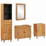 Casa si Gradina - Mobilier - Seturi de mobilier - Seturi baie - Set de mobilier pentru baie cu usa 4 pcs Maro 38 x 33 x 160 cm - Infinity.ro