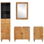 Casa si Gradina - Mobilier - Seturi de mobilier - Seturi baie - Set de mobilier pentru baie cu usa 4 pcs Maro 38 x 33 x 160 cm - Infinity.ro