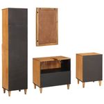 Casa si Gradina - Mobilier - Seturi de mobilier - Seturi baie - Set de mobilier pentru baie cu usa 4 pcs Maro 38 x 33 x 160 cm - Infinity.ro