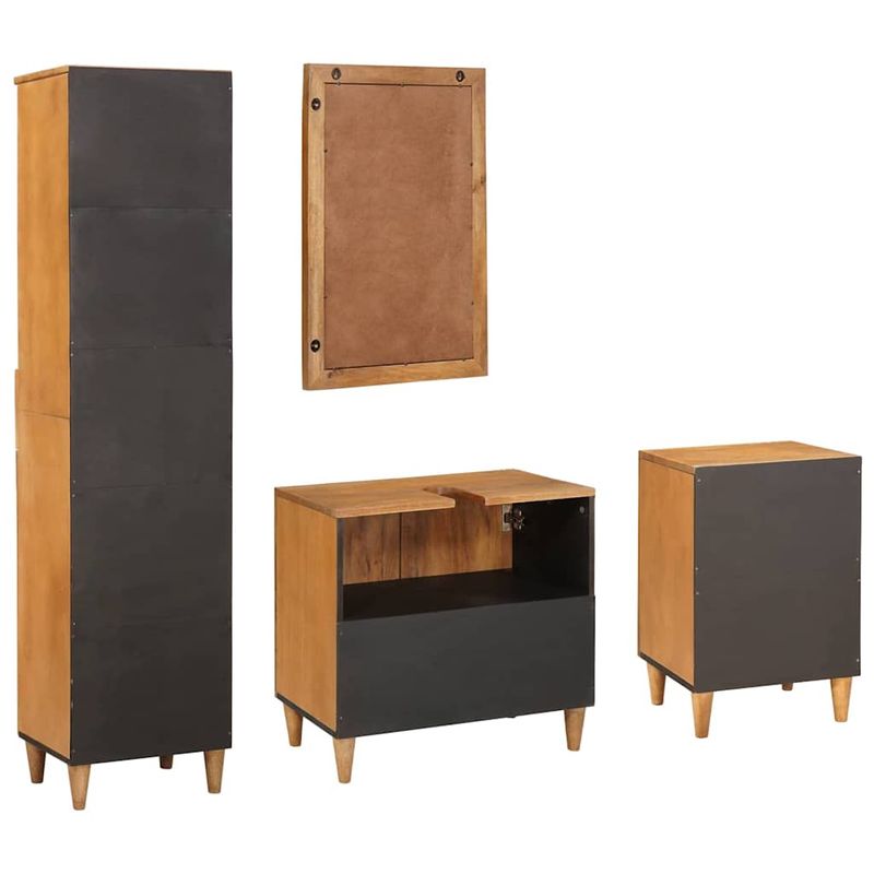 Casa si Gradina - Mobilier - Seturi de mobilier - Seturi baie - Set de mobilier pentru baie cu usa 4 pcs Maro 38 x 33 x 160 cm - Infinity.ro
